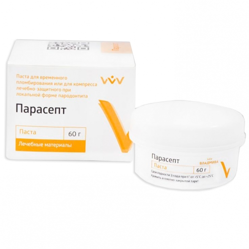 Парасепт- самотвердеющая, плотный защитный компресс для десен 60г Владмива серт.