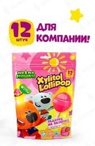 Чупа-чупс Xylitol Lollipop клубника (12шт) Ми-Ми-Мишки