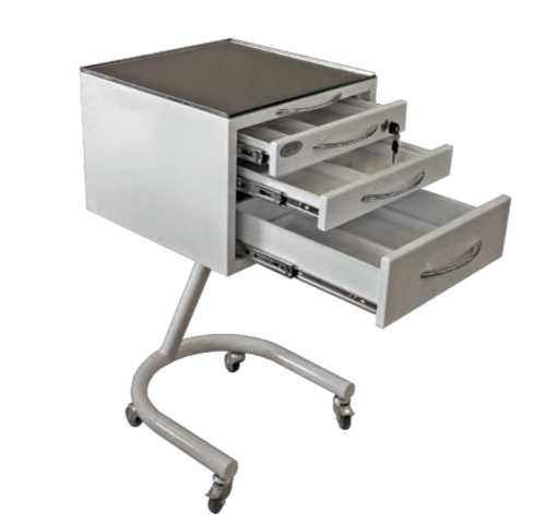 Тумба С3 передвижная 450*450*835, 3 ящика,сталь с полимерным покрытием СТРУМ №350 002 БЕЛАЯ