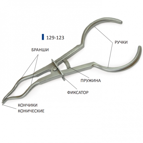 129-123 Инструмент  для Раббер Дам:щипцы №123