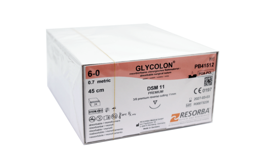 Гликолон Фиол (6/0) 45см DSM11, 1шт (РВ41512K)рассасывающ обратно режущая 3/8