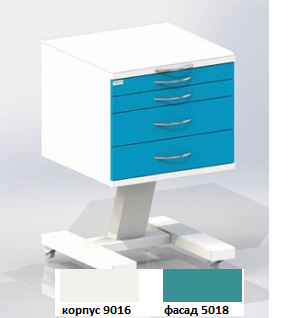 Тумба С4 (820*500*500) (Корпус 9016 Фасад 5018) зеленая