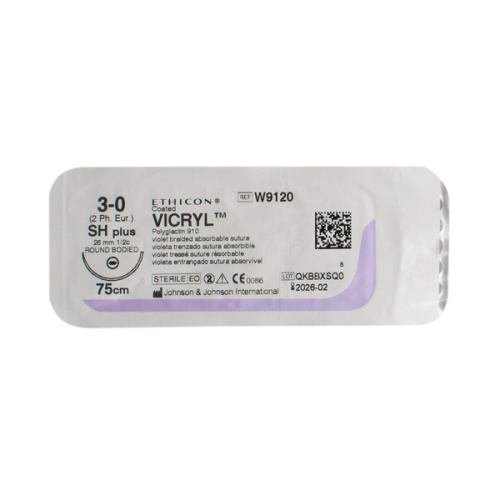 Викрил 3/0(2)  75 см игла кол. 26 мм 1/2 W9120 серт.