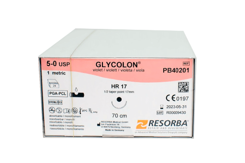 Гликолон Фиол М1(5/0) 70см  HR17, 1шт (РВ40201) Колющая игла