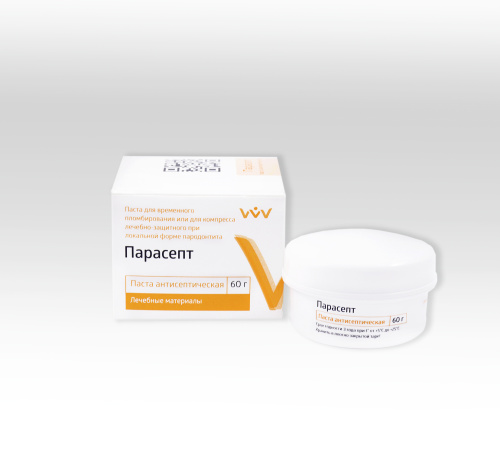 Парасепт АНТИСЕПТИЧЕСКИЙ- самотвердеющая, плотный защитный компресс для десен 60г Владмива серт.