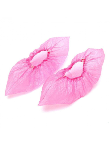 Бахилы одноразовые п/эт розовые (1уп-50пар)