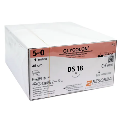 Гликолон Фиол М1(5/0) 45см  HR18, 24шт (РВ41421) рассасыв обратно режущая3/8