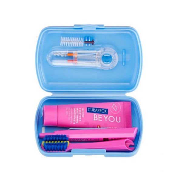 Курапрокс Curaprox Дорожный набор ОРТО BE YOU в голубом боксе