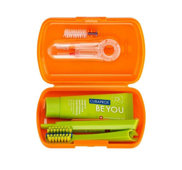 Курапрокс Curaprox Дорожный набор ОРТО BE YOU в оранжевом боксе