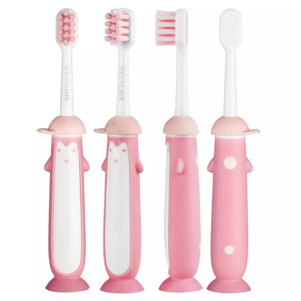 Ревилайн Детская зубная щетка BabyPing 0+ розовая