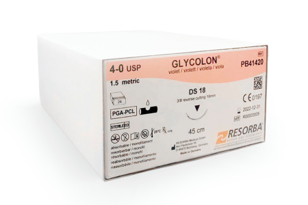Гликолон Фиол (4/0) 45см  HR18, 24шт (РВ41420) обратно режущая 3/8
