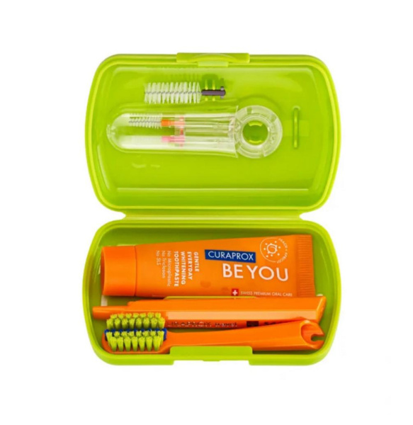 Курапрокс Curaprox Дорожный набор ОРТО BE YOU в салатовом боксе